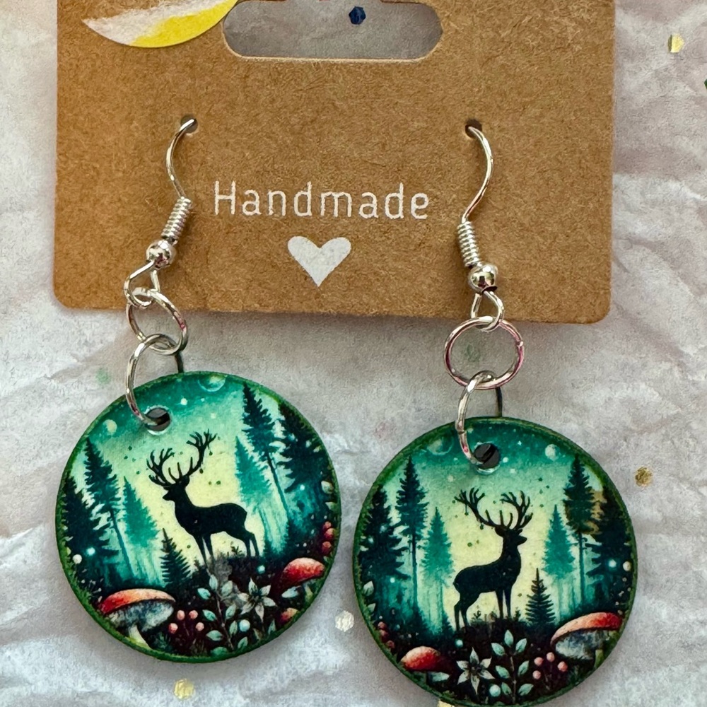 Handmade Forest Scene Earrings
